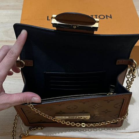 LOUIS VUITTON Monogram DAUPHINE CHAIN Wallet Bag Canvas Leather