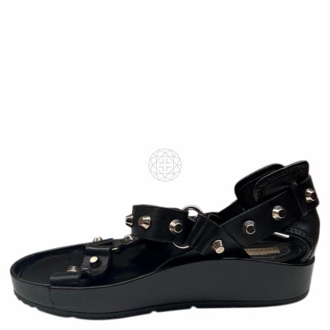 Balenciaga Brown Leather Studded Ankle Strap Flat Sandals Size 395 at  1stDibs  balenciaga studded flat sandals brown flat sandals with ankle  strap balenciaga flat sandals