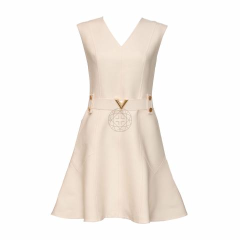 Louis Vuitton, Dresses, Louis Vuitton Sleeveless V Logo Belted Aline  Dress