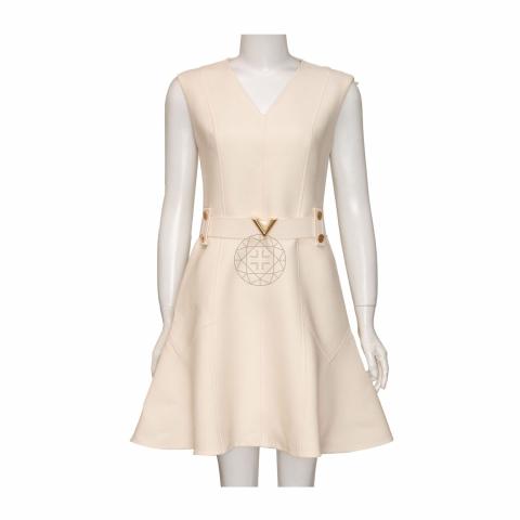 Sell Louis Vuitton Sleeveless Belted A-line Dress Cream