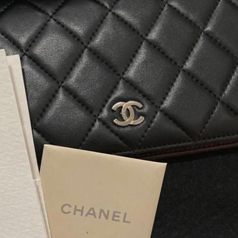 Sell Chanel Lambskin Long Flap Wallet - Black