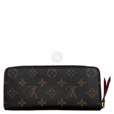 LOUIS VUITTON Clemence Monogram Canvas Zippy Wallet Brown