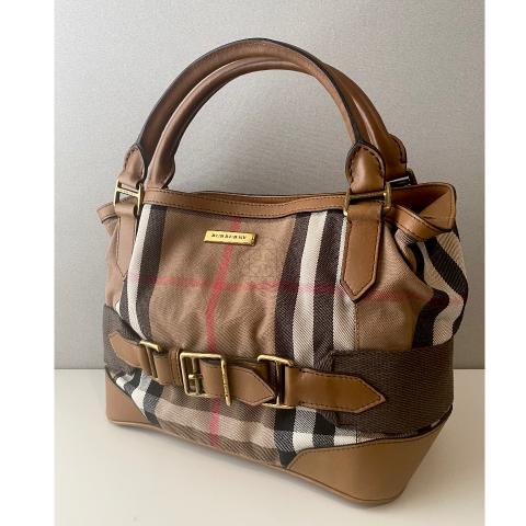 Totes bags Burberry - Shearling & canvas check tote bag - 3962088