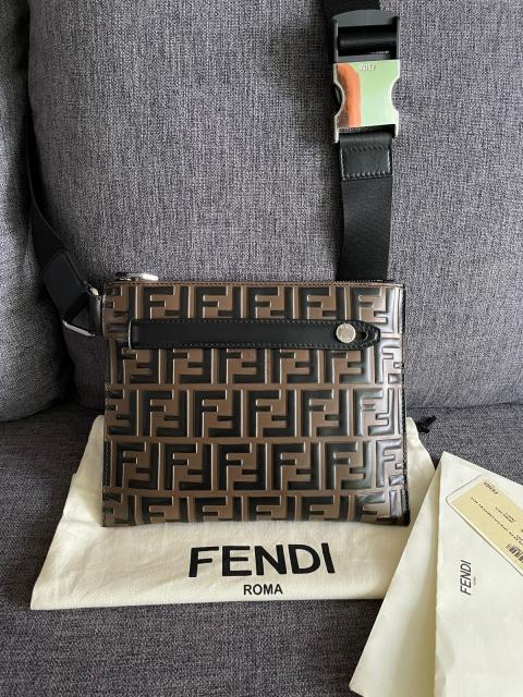 Fendi leather messenger bag best sale