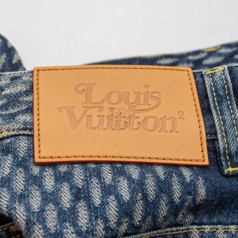 Louis Vuitton x Nigo Giant Damier Waves MNGM Denim Pants Noir Men's - SS20  - GB