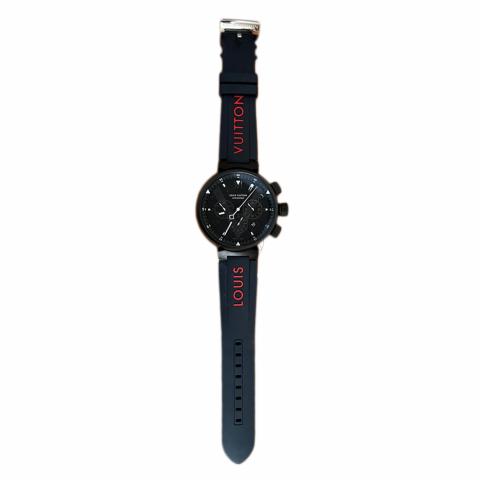 Tambour chronographe watch Louis Vuitton Black in Steel - 27397021
