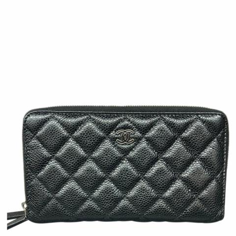 chanel flap zip card holder