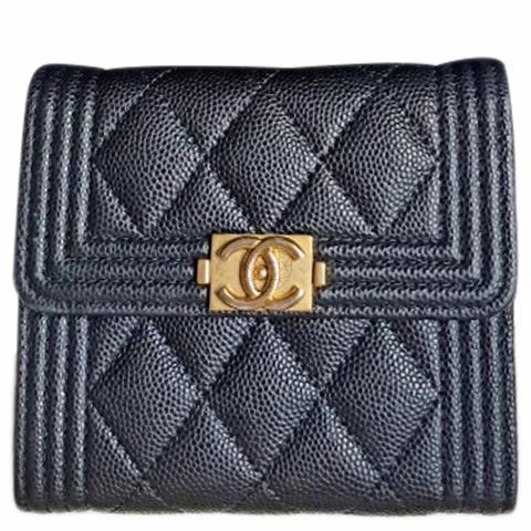 Sell Chanel Trifold Boy Compact Wallet - Black