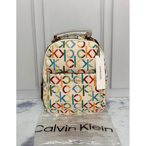 calvin klein monogram signature backpack authentic - Depop