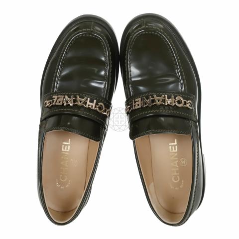 Chanel Loafer/36/Blk/Black/Leather/G37430/Brand Logo Shoes 23cm 8DU21