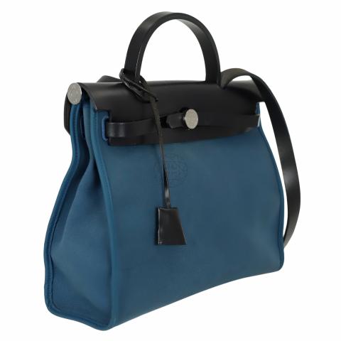 Hermes Deep Blue/Indigo Herbag Zip 31 Retourne Laque Bag - SOLD OUT For  Sale at 1stDibs