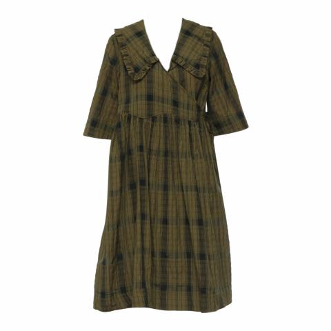 green ganni wrap dress GANNI 