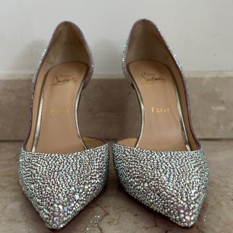 Sell Christian Louboutin Strass Pigalle Pumps Purple Silver