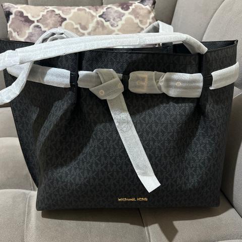 Michael Kors Emilia Large Black Signature Tote Bag