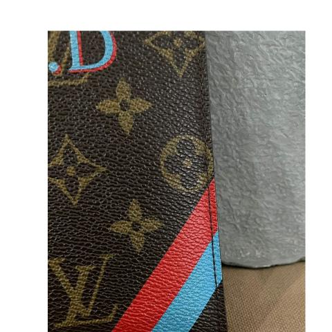 Passport cover cloth card wallet Louis Vuitton Brown in Cloth - 31836824