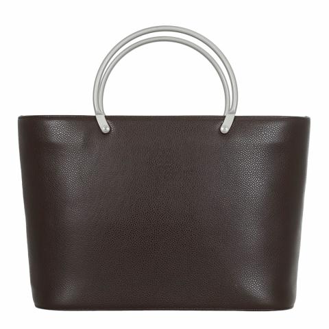 Metal handle tote outlet bag