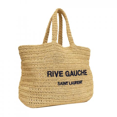 Saint Laurent Rive Gauche Raffia Tote Bag