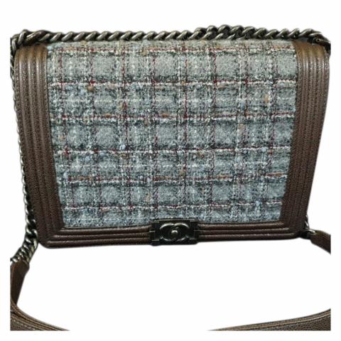 Sell Chanel Tweed Large Boy Bag - Brown | Huntstreet.Com