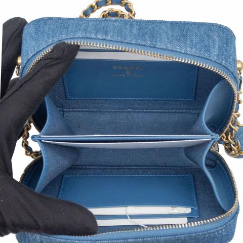 Sell Chanel Denim Pearl Crush Camera Bag - Blue