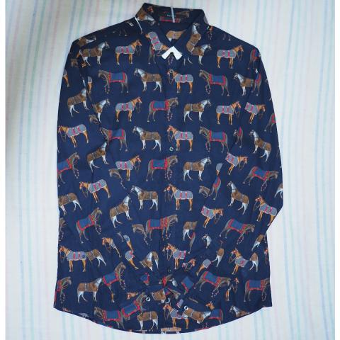 Sell Gucci Horse Printed Button-Up Shirt - Blue/Multicolor