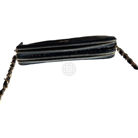 Sell Chanel Double-Zip Clutch on Chain Bag - Black