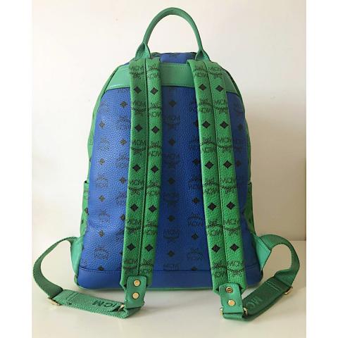 MCM Visetos Studded Backpack - Blue Backpacks, Handbags - W3045297