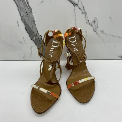 Sell Christian Dior Strappy Sandal Wedges Brown HuntStreet