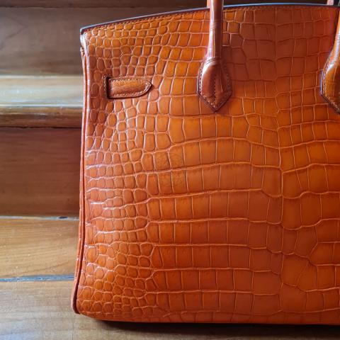 Hermes Crocodile Croco Birkin 35 Bag Women's Bag Handbag Gold