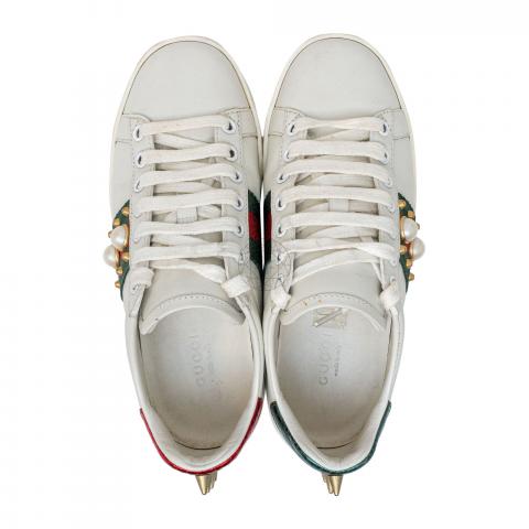 Gucci pearl hot sale studded sneakers