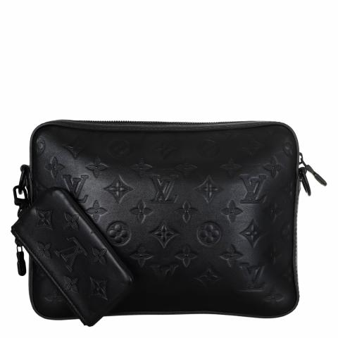 Louis+Vuitton+Duo+Messenger+Bag+Black+Leather for sale online