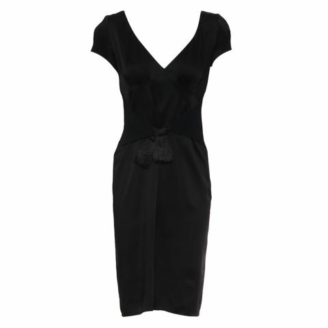 a line black dress formal Black V-Neck Lace Long Ball Gown, A-Line Evening Party Dress US 12 / Black main image 1