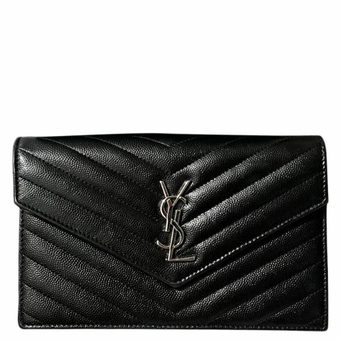 Yves Saint Laurent Jamie WOC Wallet on Chain Black Bag at 1stDibs