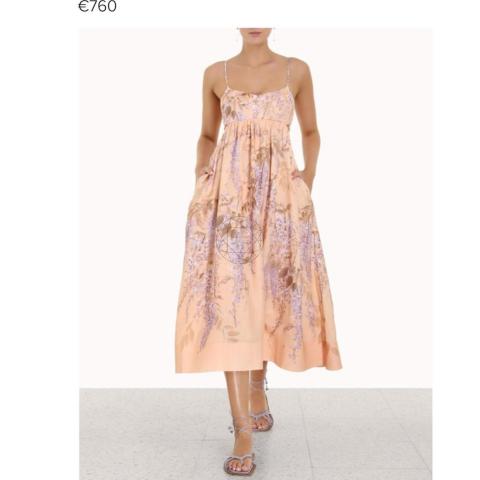 Zimmermann - Rosa Bralette Midi Peach Dress