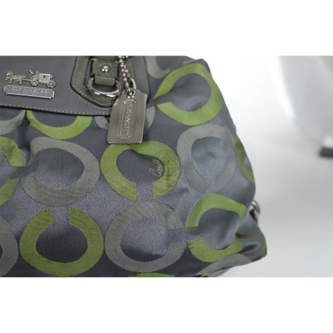 Coach Madison Lindsey Green Leather Convertible Satchel Handbag Bag F23684  | eBay