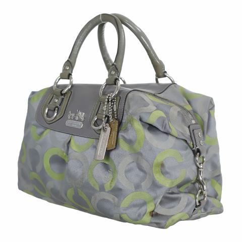 Coach Womens Double Handle Buckle Snap Monogram Handbag White Gray Pur -  Shop Linda's Stuff