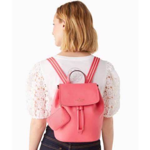 kate spade pink mini backpack KSNY Natalie Backpack, Pomegranate Crushed Velvet Convertible Crossbody, Luxurious Small Shoulder Purse For Women Mini Kate Spade Pink Backpack