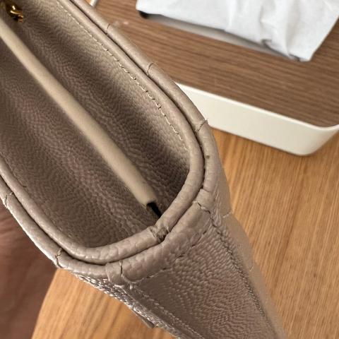 BNIB YSL WOC Wallet on Chain 22cm — Black GHW — Dark Beige Nude