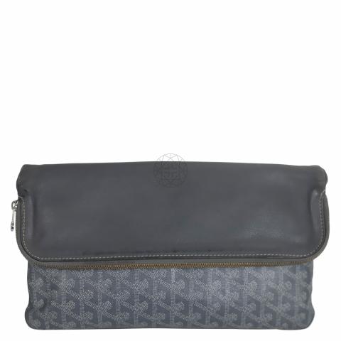 Goyard Black Goyardine Coated Canvas Monte Carlo Bois Clutch