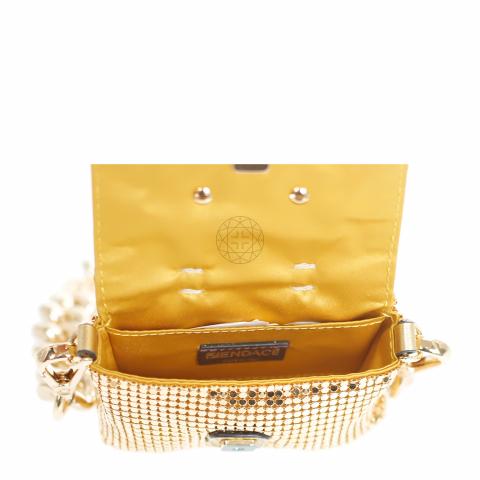 NEW RARE MINI HANDBAG FENDI VERSACE FENDACE NANO BAGUETTE GOLD PURSE HANDBAG  Golden ref.797228 - Joli Closet