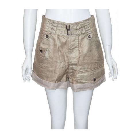 LINEN CARGO SHORTS - Brown