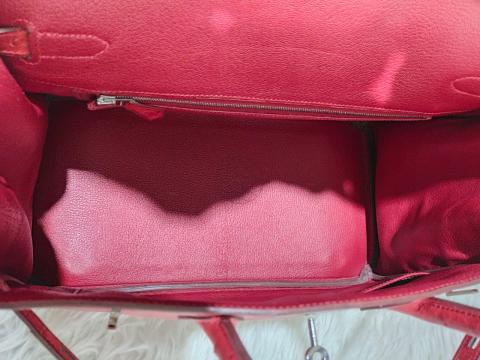 Hermès Rouge Vif, Tangerine, & Rouge H Ostrich Birkin 35 PHW - Handbag | Pre-owned & Certified | used Second Hand | Unisex