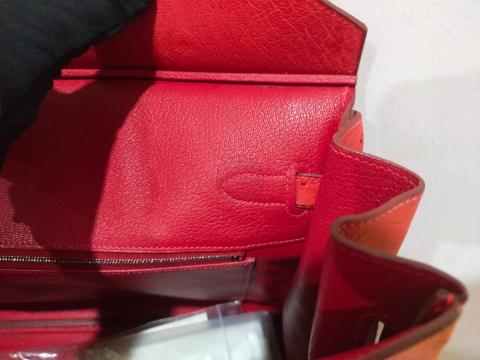 HERMES BIRKIN Bag 35cm **ROUGE VIF GOLD HW** Red OSTRICH Leather H-Square  ~WOW!!