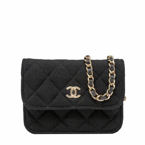 Sell Chanel 23C Jersey Clutch with Chain in Black/Red - Black