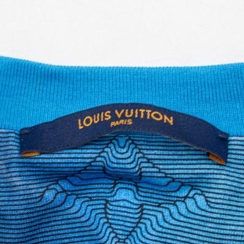 Sell Louis Vuitton Men's 2054 Intarsia Printed Tee in Blue - Blue