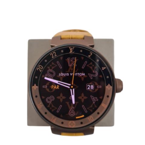 Authenticated Used Louis Vuitton LOUIS VUITTON Tambour Brown Dial
