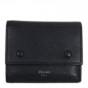 Celine Tri-Fold Wallet Trifold Multifunction Yellow Gray Beige