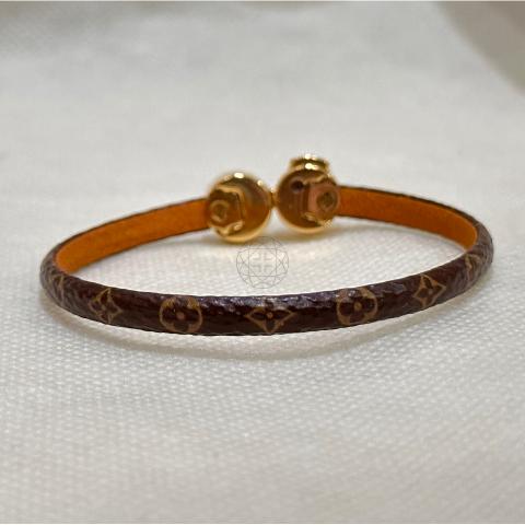 Louis Vuitton Canvas & Leather Historic Mini Monogram Bracelet - Brown,  Brass Bangle, Bracelets - LOU770754