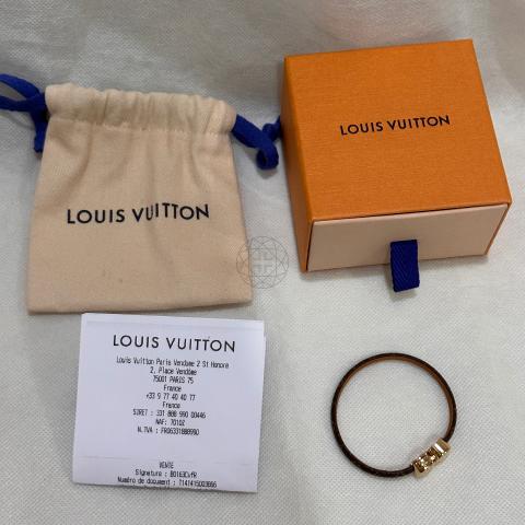Louis Vuitton Auth Monogram Bracelet Hystrix Mini M6407F Leather Brown  *Otb741