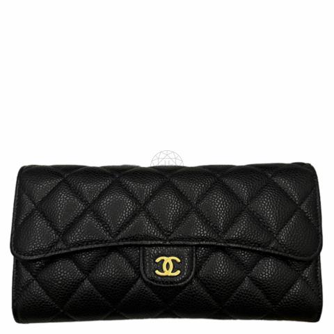 Sell Chanel Caviar Long Flap Wallet Black HuntStreet