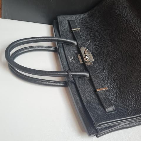 Hermes Sanguine Clemence Leather Atlas Bag with Palladium Hardware